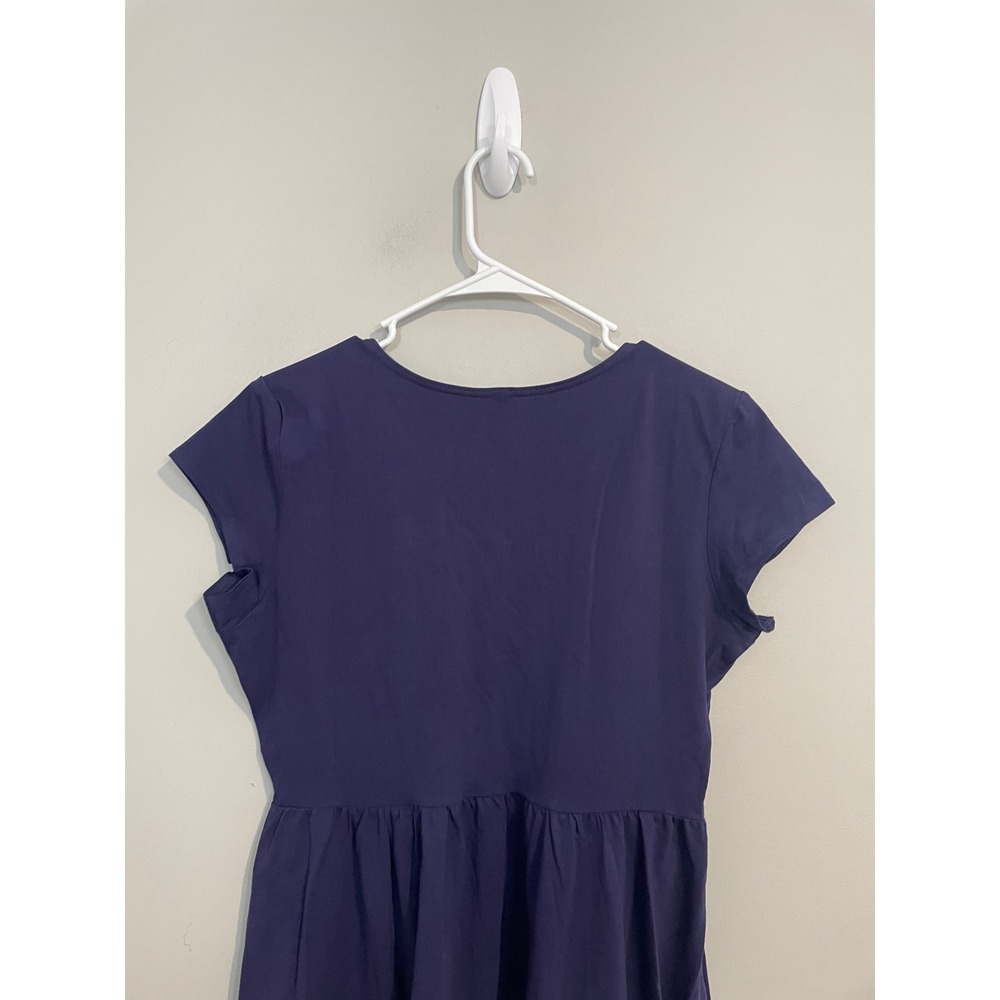 Pact Cotton Fit & Flare Crossover Dress In Eclipse Size Large Granola Girl - Picture 7 of 10